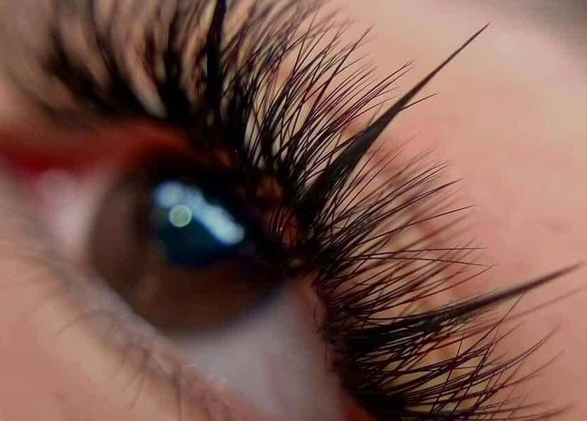 Close-up of lash extensions at Tiffany Beauty Spot, Melbourne, Victoria, AU, showcasing detailed craftsmanship.