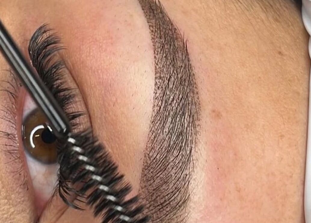 Close-up of eyebrow grooming at The Luxe Loft, Dartmouth, Nova Scotia, CA.