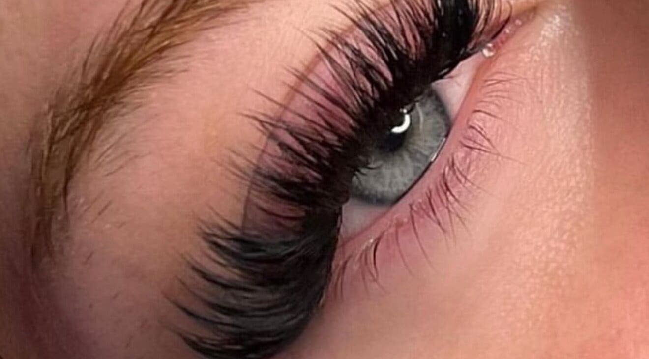 Close-up of stunning eyelash extension at The Luxe Loft, Dartmouth, Nova Scotia, CA.