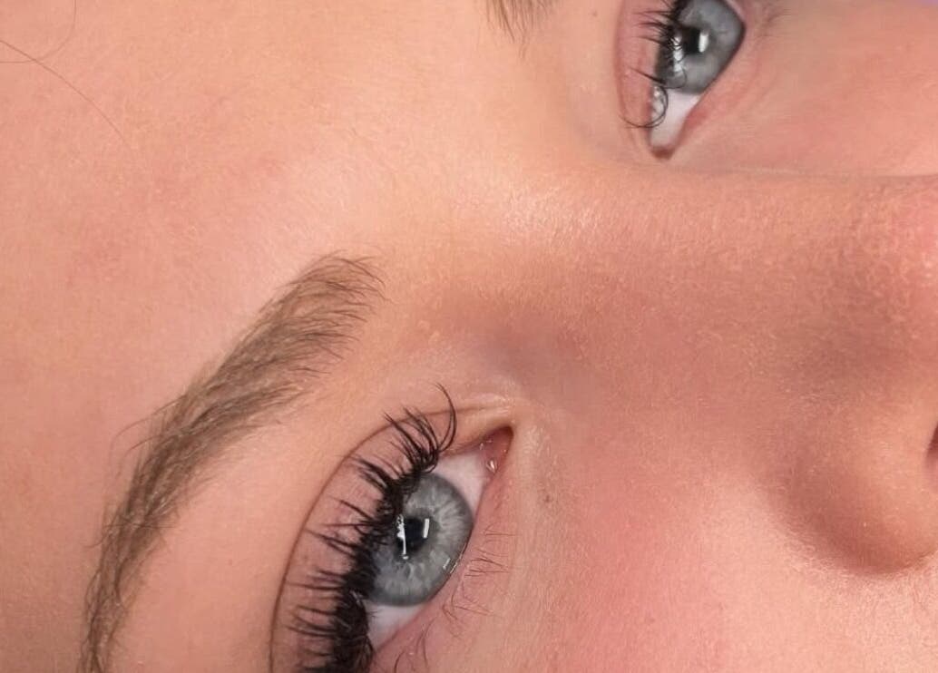 Close-up of a woman's eye and lashes at The Luxe Loft, Dartmouth, Nova Scotia, CA.