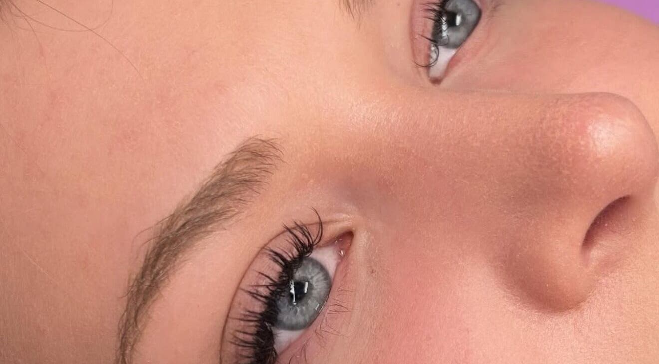 Close-up of a woman's eye and lashes at The Luxe Loft, Dartmouth, Nova Scotia, CA.
