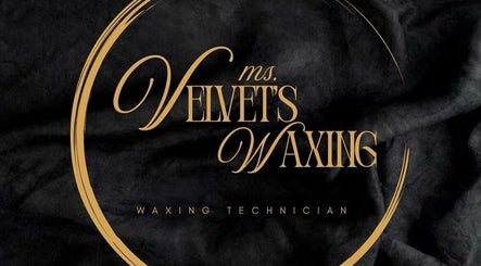 Elegant logo for Ms Velvet's Waxing in Dudley, England, GB, featuring gold lettering on a dark background.