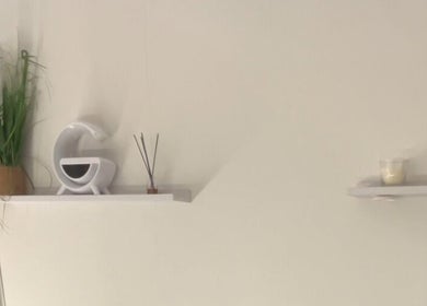 Elegant shelving with decor at Ms Velvet's Waxing, Dudley, England, GB highlighting calming atmosphere.