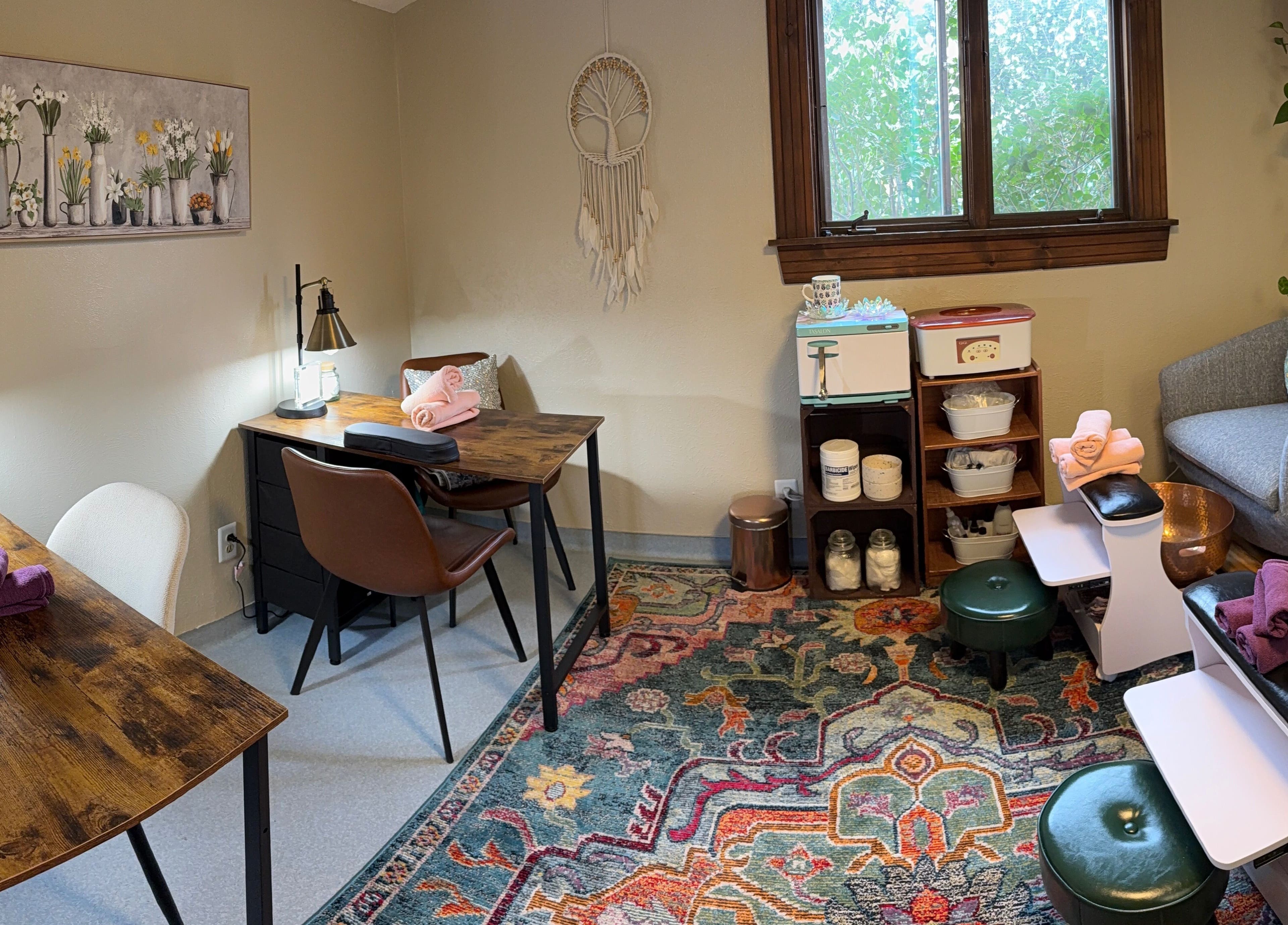 Inviting nail care setup at Nails By Nikki, Nederland, Colorado, US, with chic decor and relaxing atmosphere.
