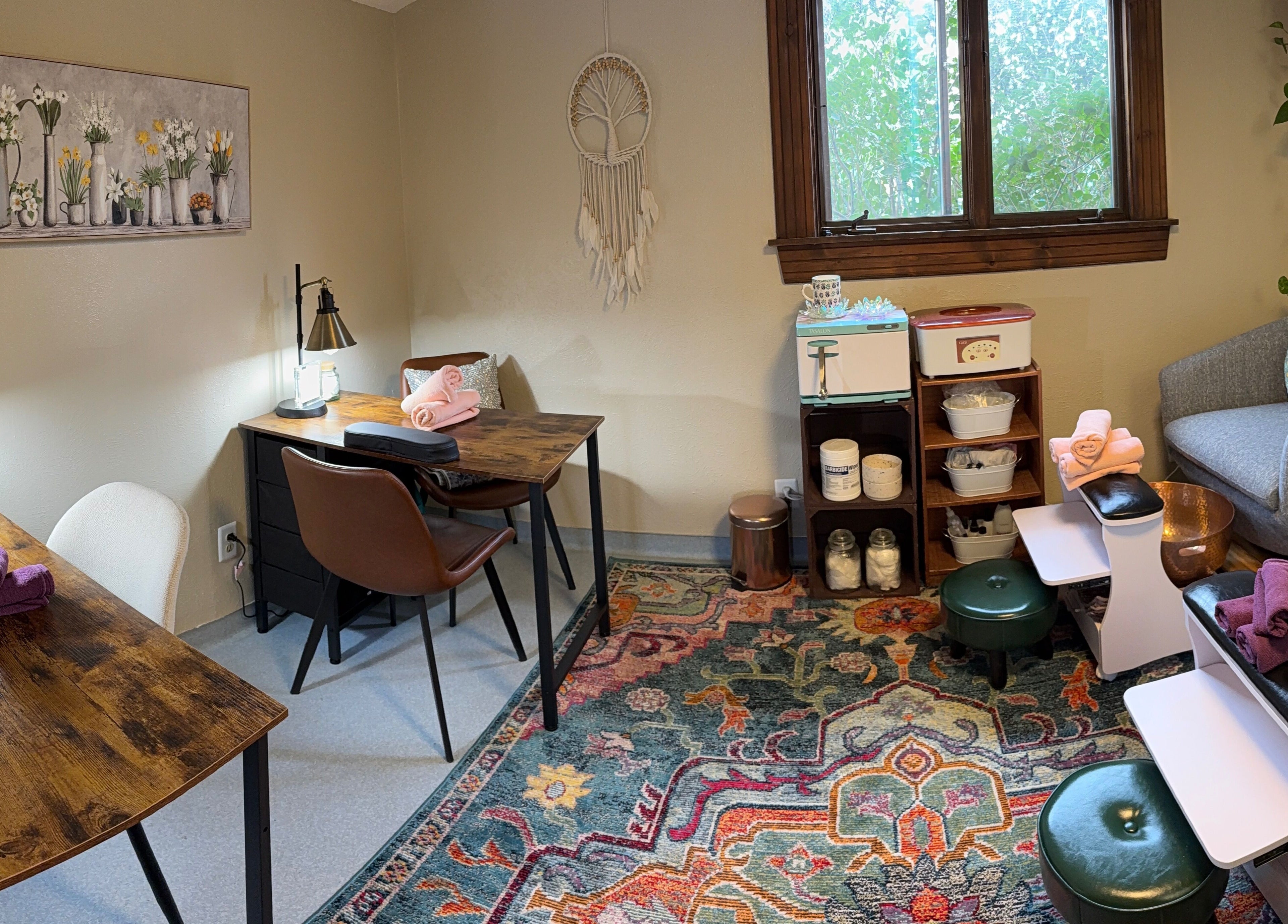 Inviting nail care setup at Nails By Nikki, Nederland, Colorado, US, with chic decor and relaxing atmosphere.