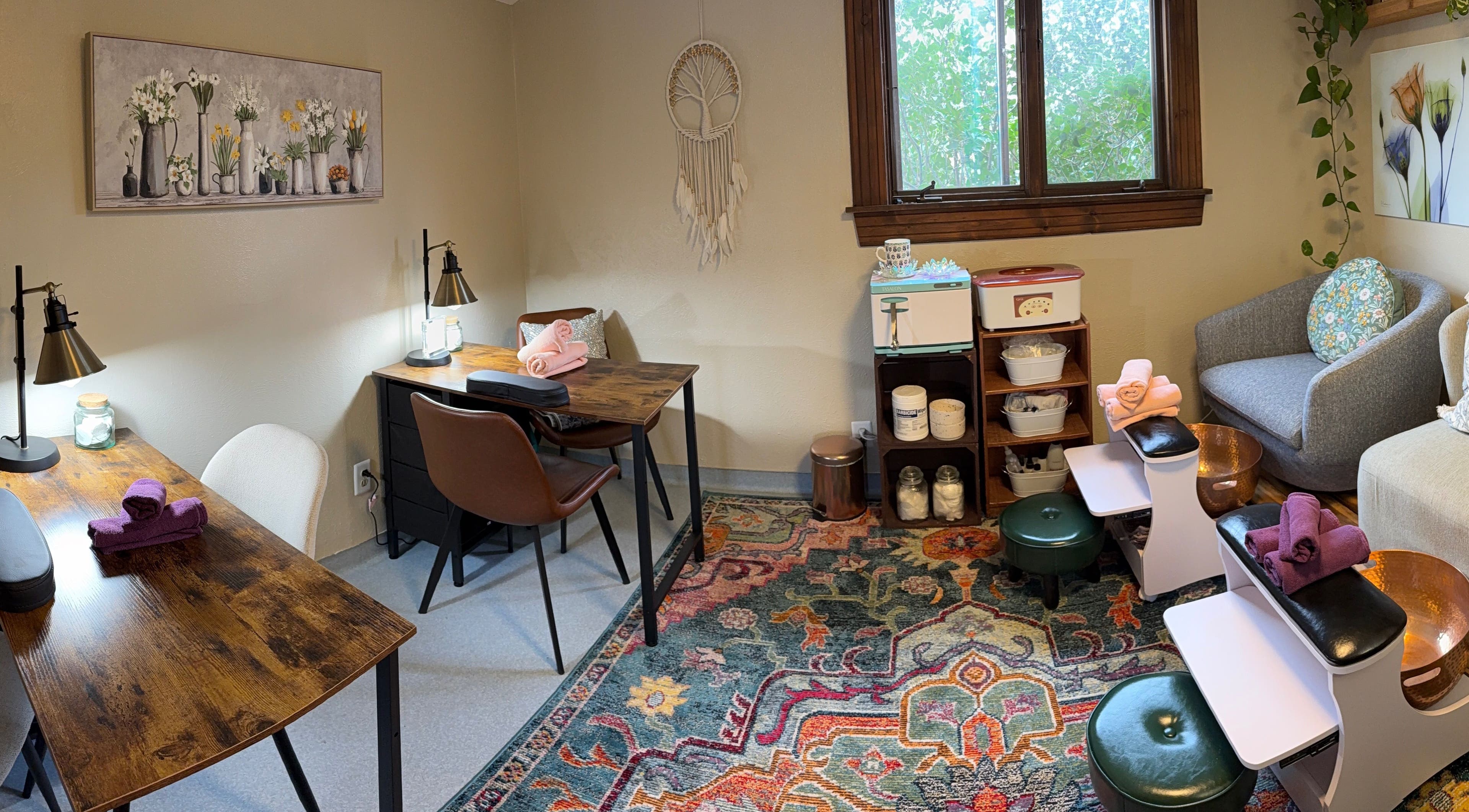 Inviting nail care setup at Nails By Nikki, Nederland, Colorado, US, with chic decor and relaxing atmosphere.