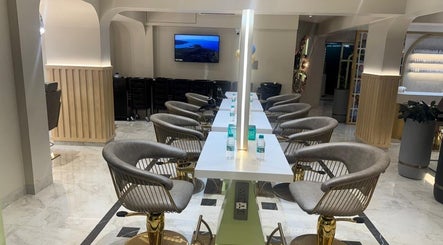 Stylish salon interior at Ruva, Mumbai, Maharashtra, IN, featuring elegant seating and modern design.