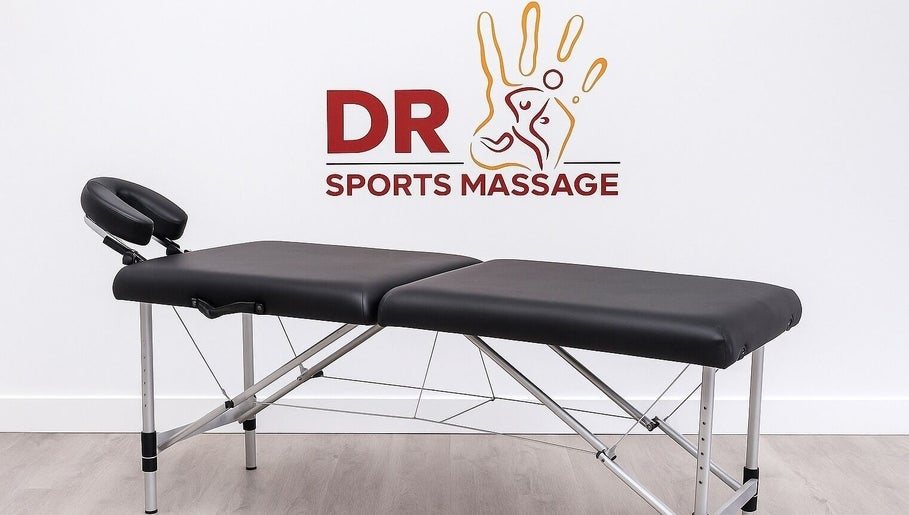 Massage table at DR Sports Massage, Tycroes, Wales, GB, ready for a comfortable session.