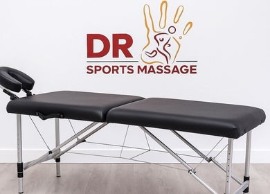 Massage table at DR Sports Massage, Tycroes, Wales, GB, ready for a comfortable session.