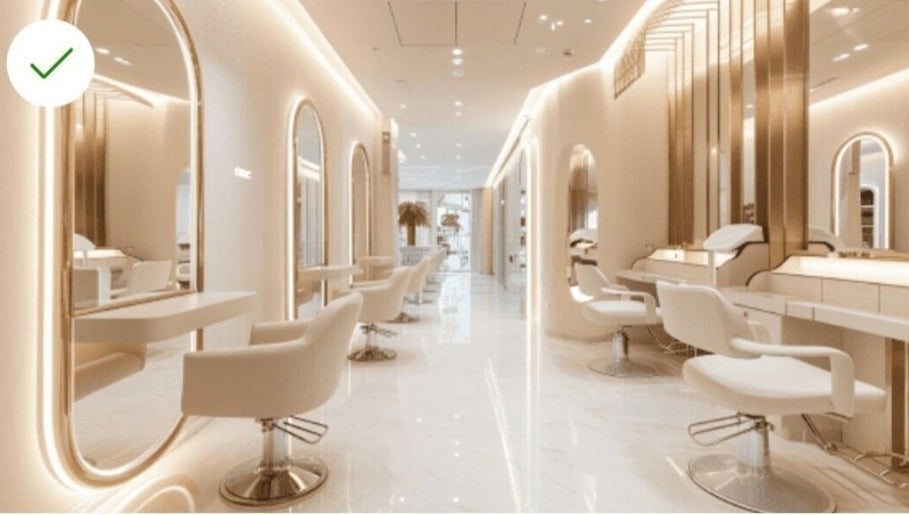 Chic interior of Emmy's nails in Cape Town, Western Cape, ZA featuring modern salon chairs and mirrors.
