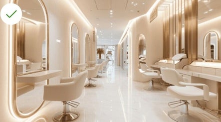Luxurious salon interior at Emmy's Nails in Cape Town, Western Cape, ZA with modern decor and styling stations.