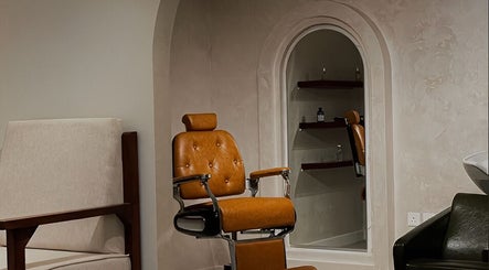 Elegant barber chair in Capelli Boutique Barbershop, Al Khobar, Eastern Province, SA.