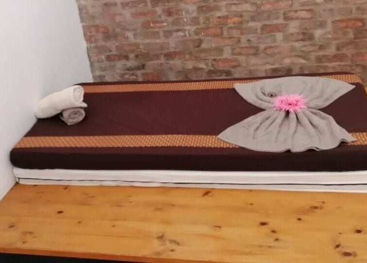 Relaxing massage bed setup at Ubuhle Health and Wellness Spa, Jeffreys Bay, Eastern Cape, ZA.