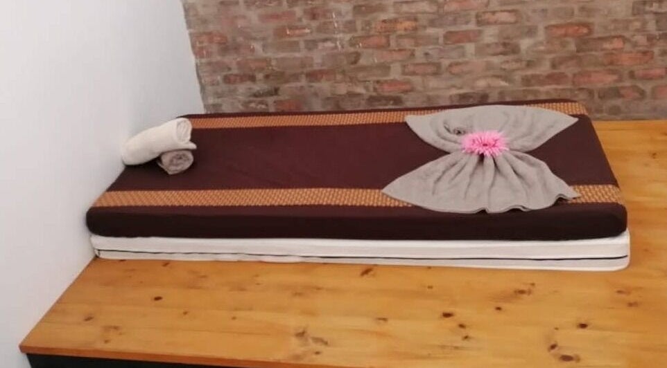 Relaxing massage bed setup at Ubuhle Health and Wellness Spa, Jeffreys Bay, Eastern Cape, ZA.