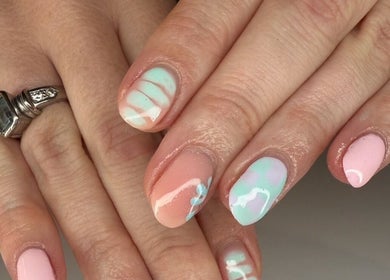 Pastel nail art at Kpurenails, Cambridge, Waikato Region, NZ. A beautiful display of creative nail design.