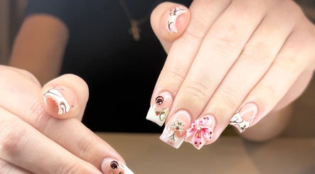 Elegant floral nail art design at Kpurenails, Cambridge, Waikato Region, NZ.