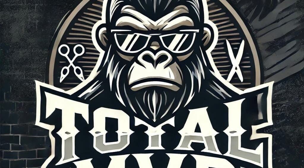Logo estilo gorila con gafas de Total MVP STUDIO, Bogotá, Bogotá, CO, destacando elegancia y estilo.