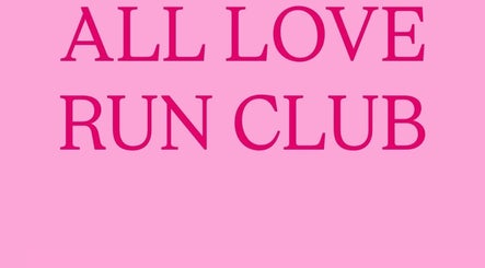All Love Active Club sign on pink background, London, England, GB.