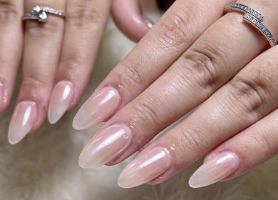 Beautifully manicured nails with a glossy finish at Gentle Nails, Winnipeg, Manitoba, CA.