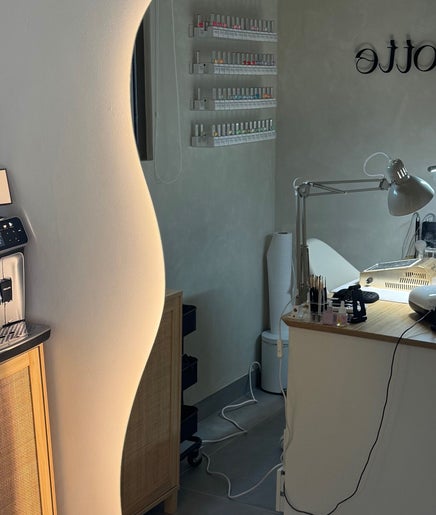 Elegant interior of Nails By Charlotte, featuring manicure station in Dubai, Dubai, AE.