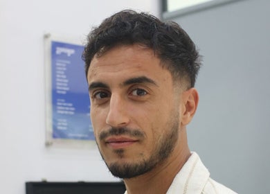 Gentleman with a fresh haircut at Umatura Barber Canggu, Bali, Bali, ID.