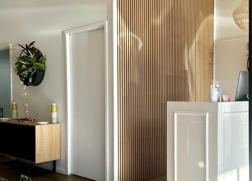 Calm reception area at Beauty on Eighth, Mildura, Victoria, AU with modern decor and plants.