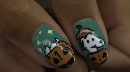 Creative pumpkin nail art at Swaggie Nailz, Brick Township, New Jersey, US. Perfect for festive flair.