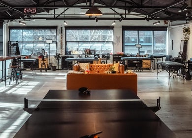 Bright tattoo studio at Umbra Tattoo, Melbourne, Victoria, AU with modern decor and comfortable seating.