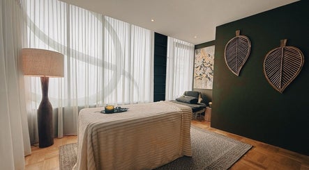 Tranquil massage room at Eden Massage Studio in East Perth, Western Australia, AU with soft lighting.