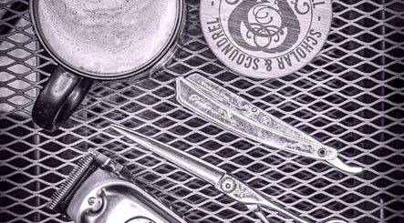 Grooming tools and coffee at Scholar & Scoundrel, Armadale, Western Australia, AU, showcase sophistication and style.