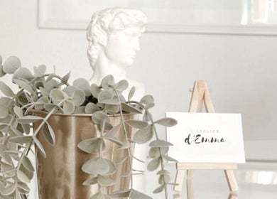 Décor sophistiqué de L’Atelier d’Emma à Vendenheim, Grand Est, FR avec statue et plante verte.
