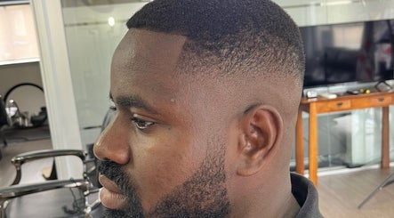 Close-up of a fresh fade haircut at Hafizi Barber in Melbourne, Victoria, AU.