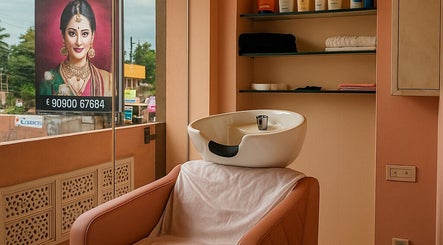 Hair wash station at G3 Bridal and Beauty Studio in Avadi, Tamil Nadu, IN, offering a relaxing ambiance.