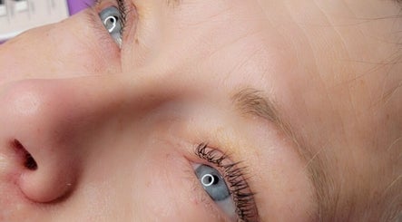 Close-up of beautifully accentuated eyes at Natures Embrace Spa, Madawaska, Ontario, CA.