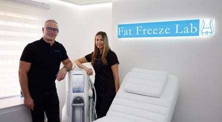 Team at Fat Freeze Lab in Hertford, England, GB, showcasing advanced wellness equipment.