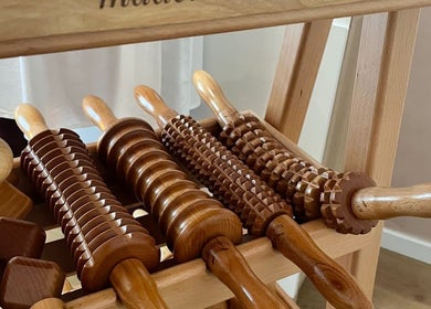 Rouleaux de massage en bois chez BiliAnna, Feigères, Auvergne-rhône-alpes, FR.