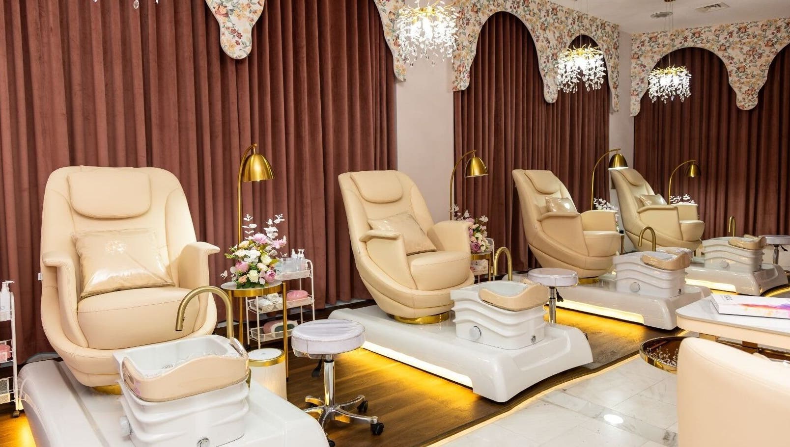 Luxurious pedicure spa chairs at Maison De Beauté, Doha, Doha, QA offering a premium beauty experience.