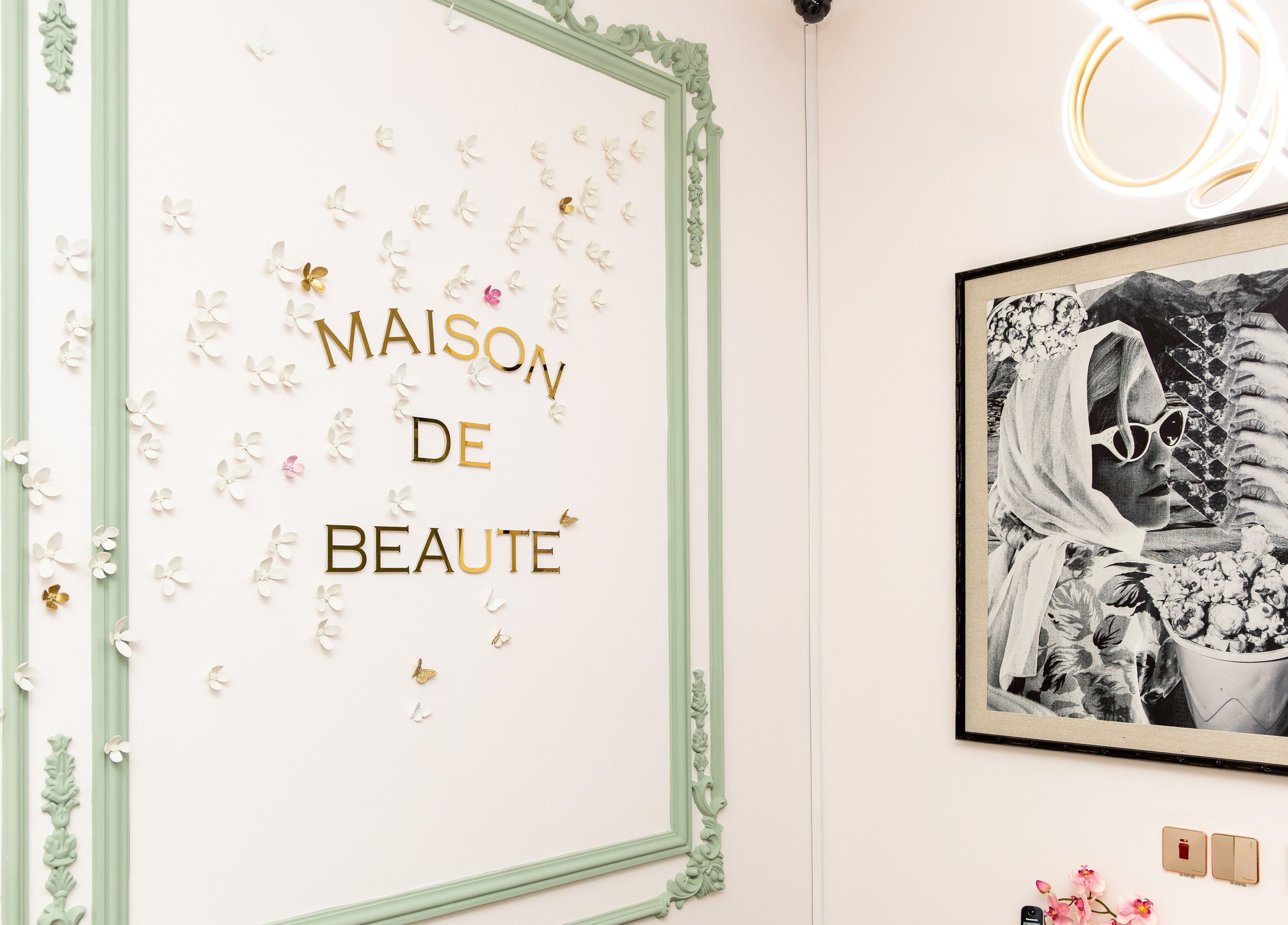 Maison De Beauté wall art with floral decor in Doha, Doha, QA, highlighting elegance and style.