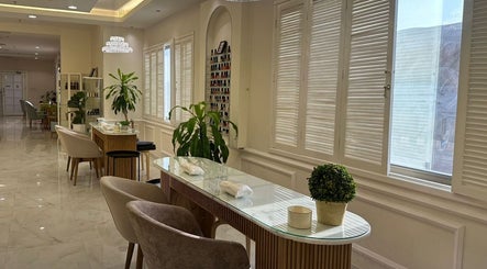 Elegant interior of Viola Beauty Salon with stylish decor, Al Mubarraz, Eastern Province, SA.
