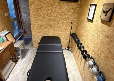 Therapy room with gym equipment at Everything Rehab, Northampton, England, GB. Cozy and functional interior.