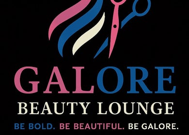 Galorebeautylounge logo featuring scissors and hair design in London, England, GB.