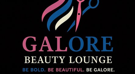 Galorebeautylounge logo featuring scissors and hair design in London, England, GB.