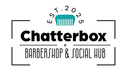 Chatterbox barbershop logo in Lisburn, Northern Ireland, GB, featuring a teal comb design.