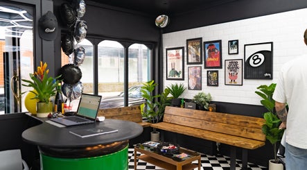 Chic interior of Chatterbox in Lisburn, Northern Ireland, GB with modern decor and vibrant artwork.