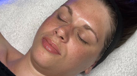 Relaxed face at Signature Skin in Little Massingham, England during a soothing wellness treatment.