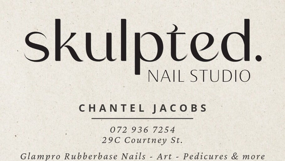 Logo of Skulpted Nail Studio in George, Western Cape, ZA showcasing contact details and services.