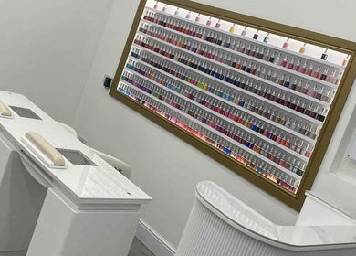 Nail polish display at Amazing Nails & Spa, Dublin, County Dublin, IE. Elegant manicure setup.