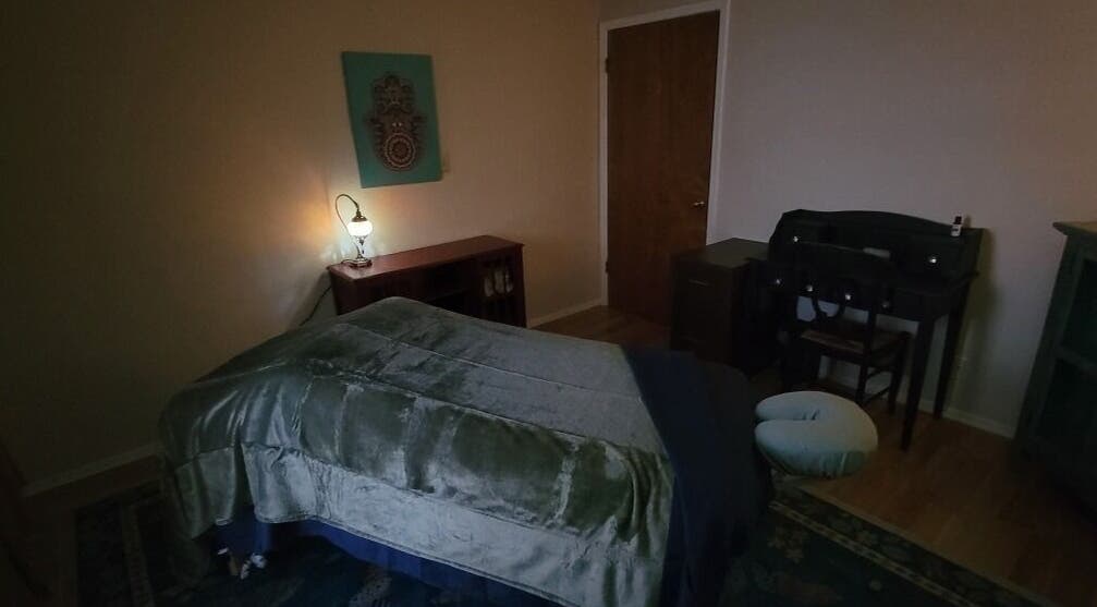 Cozy massage room at Claudia Gomez, LMT in Austin, Texas, US, offering a tranquil wellness retreat.