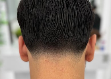 Close-up of a stylish fade haircut at Probarber in Mississauga, Ontario, CA, showcasing expert barber skills.