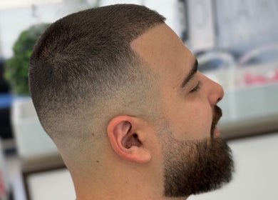 Close-up of a clean fade haircut at Probarber, Mississauga, Ontario, CA.